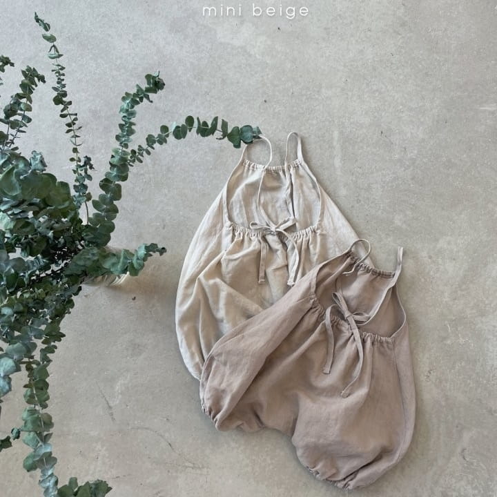 THE BEIGE - Korean Children Fashion - #Kfashion4kids - Linen String Sleeveless Bodysuit - 2
