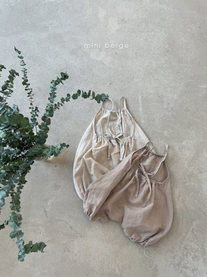 THE BEIGE - Korean Children Fashion - #Kfashion4kids - Linen String Sleeveless Bodysuit - 6