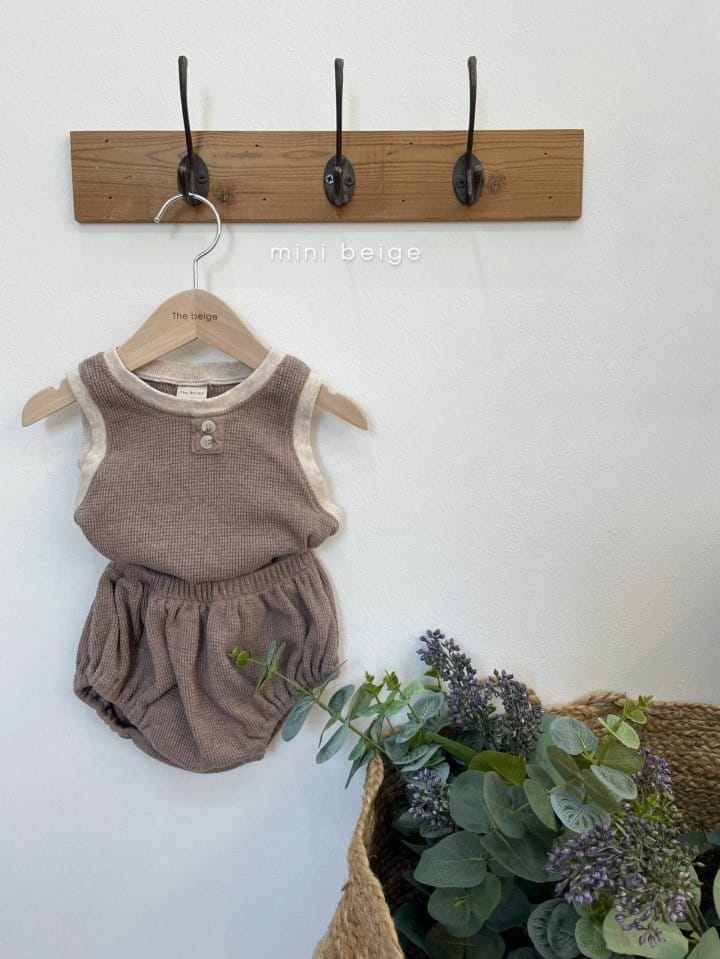 THE BEIGE - Korean Children Fashion - #Kfashion4kids - Waffle Sleeveless Bloomer Set - 10