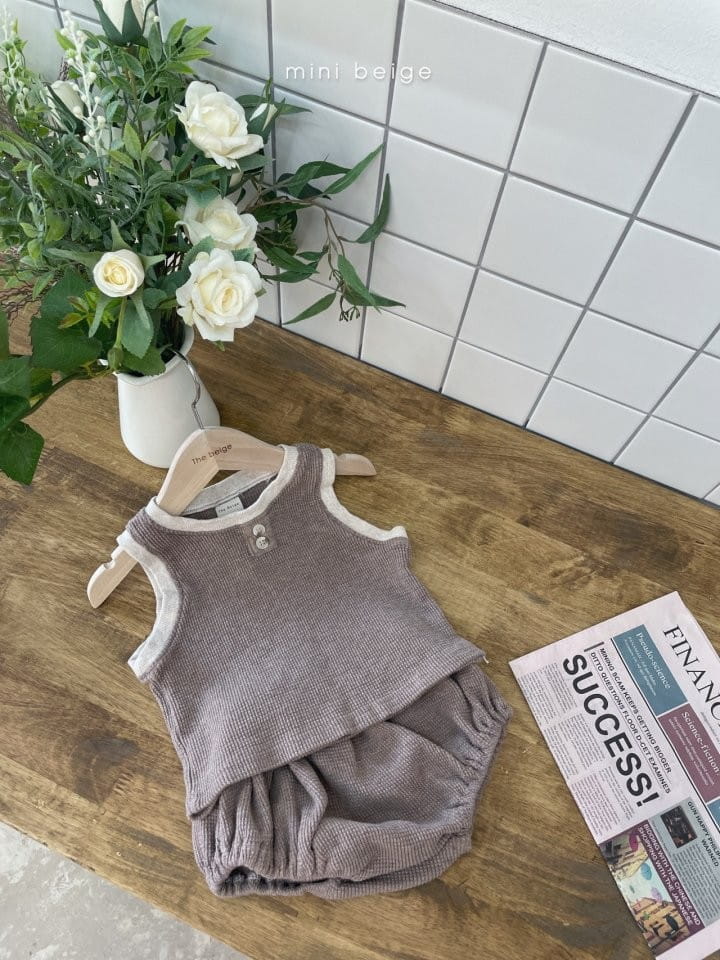 THE BEIGE - Korean Children Fashion - #Kfashion4kids - Waffle Sleeveless Bloomer Set - 5