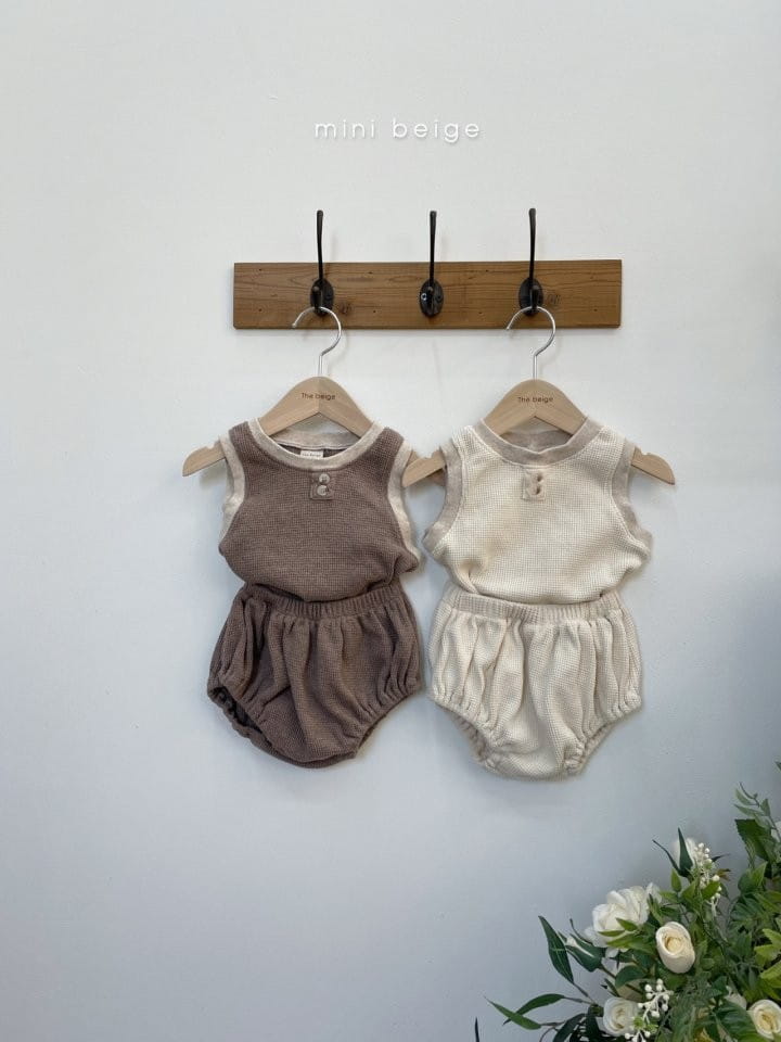 THE BEIGE - Korean Children Fashion - #Kfashion4kids - Waffle Sleeveless Bloomer Set - 8