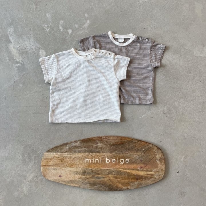 THE BEIGE - Korean Children Fashion - #Kfashion4kids - Stripes Button Tee