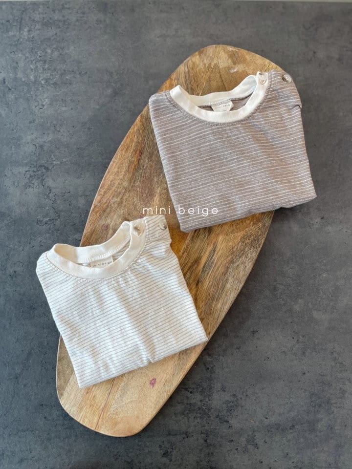 THE BEIGE - Korean Children Fashion - #Kfashion4kids - Stripes Button Tee - 7