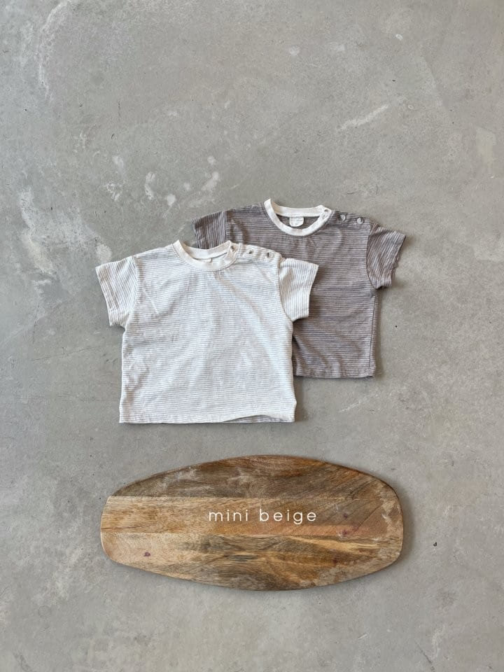 THE BEIGE - Korean Children Fashion - #Kfashion4kids - Stripes Button Tee - 9