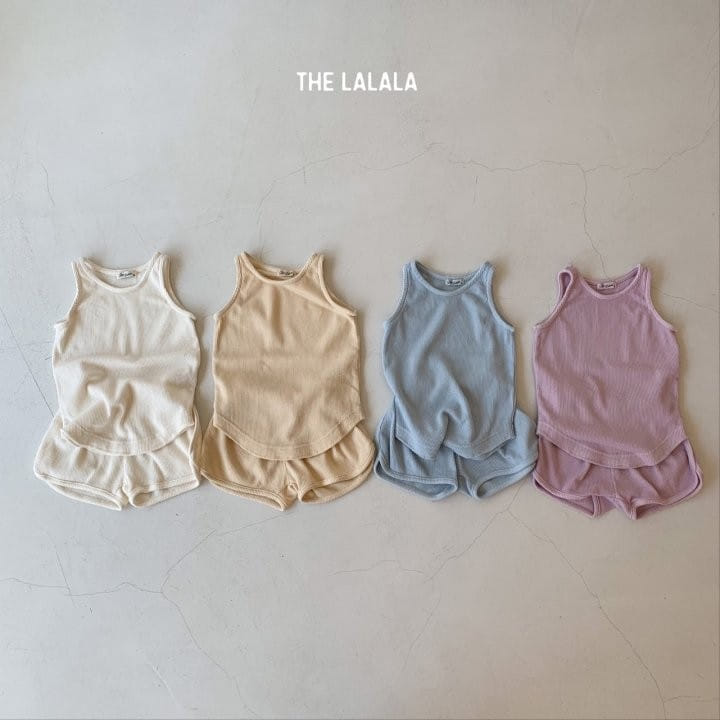 THE LALALA - Korean Children Fashion - #Kfashion4kids - Waffle Sleeveless Bottom Set