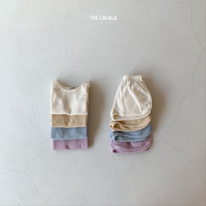 THE LALALA - Korean Children Fashion - #Kfashion4kids - Waffle Sleeveless Bottom Set - 4