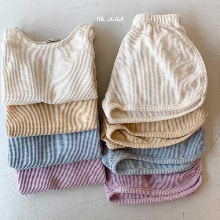 THE LALALA - Korean Children Fashion - #Kfashion4kids - Waffle Sleeveless Bottom Set - 9