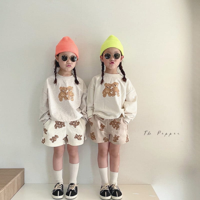 THE PEPPER - Korean Children Fashion - #Kfashion4kids - Bear Top Bottom Set