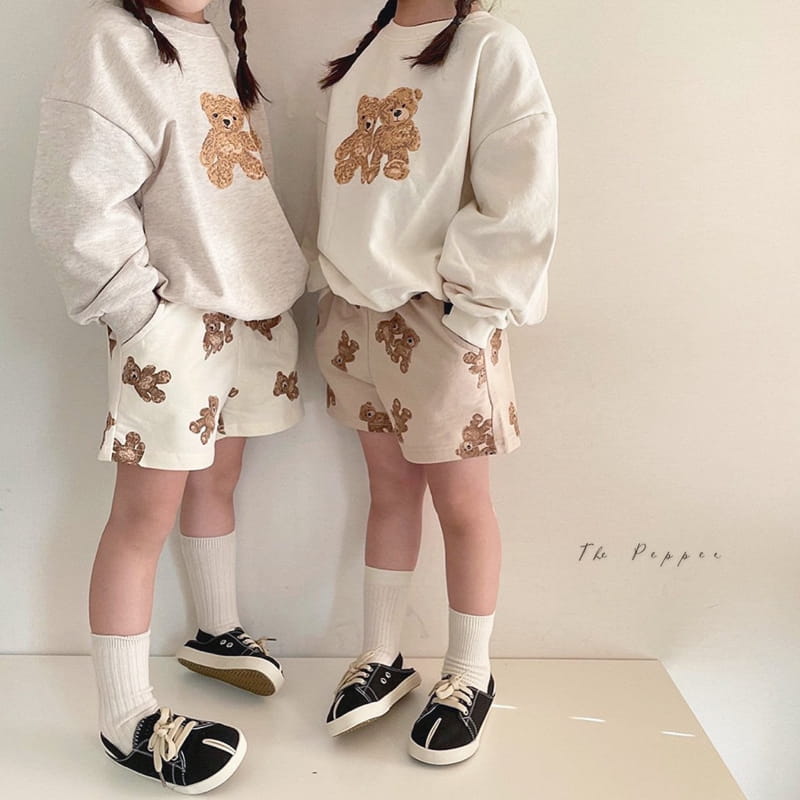 THE PEPPER - Korean Children Fashion - #Kfashion4kids - Bear Top Bottom Set - 3