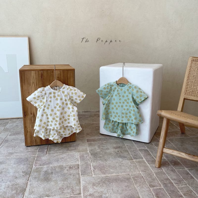 THE PEPPER - Korean Children Fashion - #Kfashion4kids - Daisy Top Bottom Set - 6