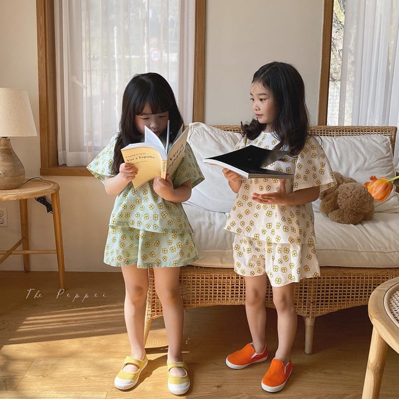 THE PEPPER - Korean Children Fashion - #Kfashion4kids - Daisy Top Bottom Set - 7