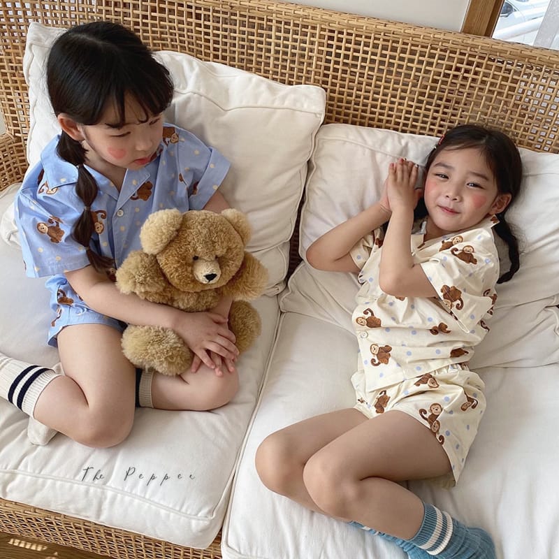 THE PEPPER - Korean Children Fashion - #Kfashion4kids - Monkey Top Bottom Set - 10