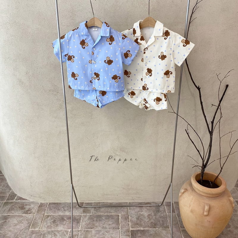 THE PEPPER - Korean Children Fashion - #Kfashion4kids - Monkey Top Bottom Set - 11