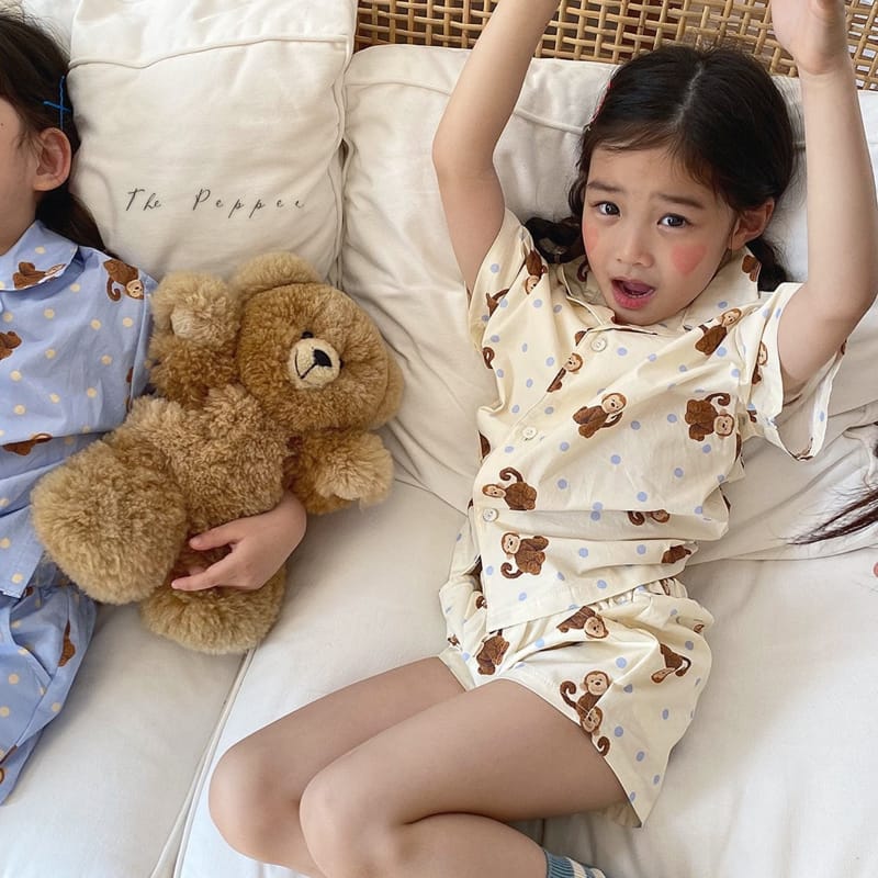 THE PEPPER - Korean Children Fashion - #Kfashion4kids - Monkey Top Bottom Set - 2
