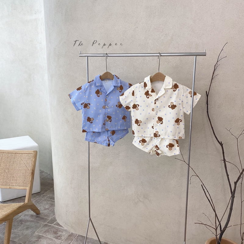 THE PEPPER - Korean Children Fashion - #Kfashion4kids - Monkey Top Bottom Set - 3