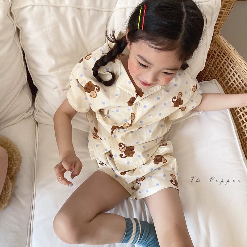 THE PEPPER - Korean Children Fashion - #Kfashion4kids - Monkey Top Bottom Set - 4