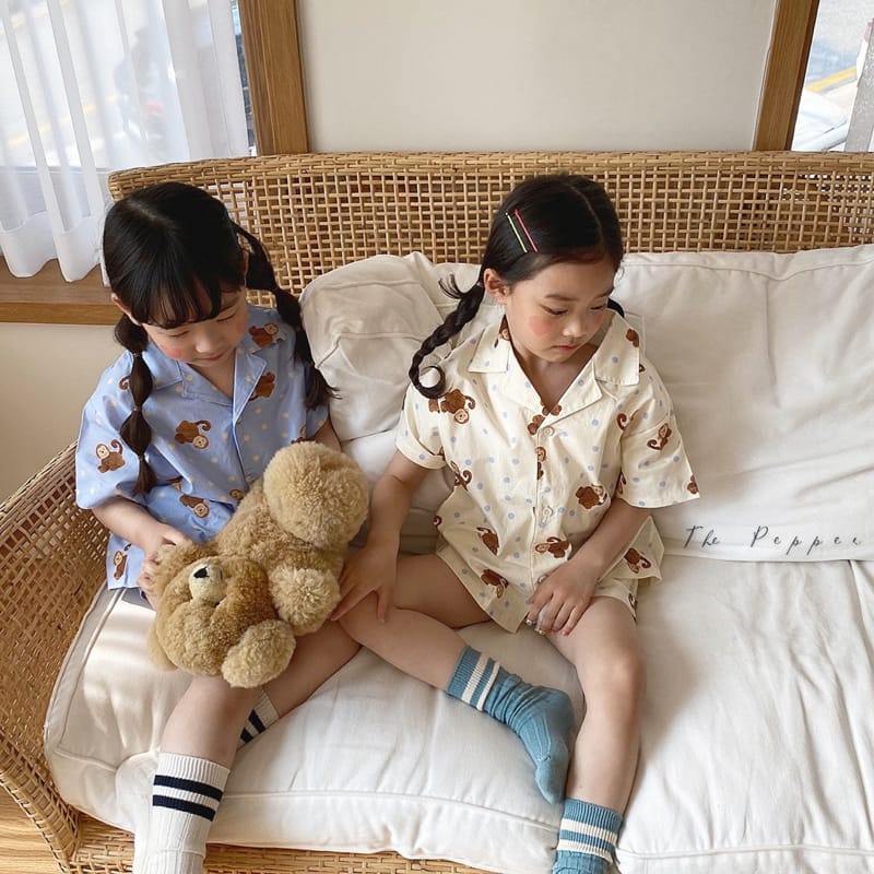 THE PEPPER - Korean Children Fashion - #Kfashion4kids - Monkey Top Bottom Set - 7