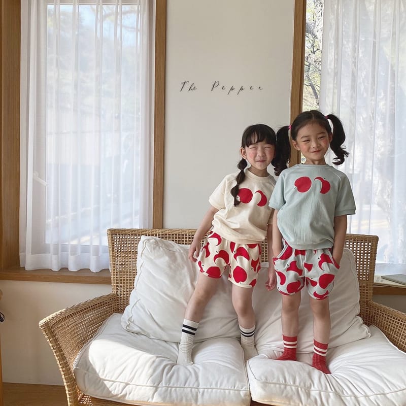 THE PEPPER - Korean Children Fashion - #Kfashion4kids - Apple Top Bottom Set