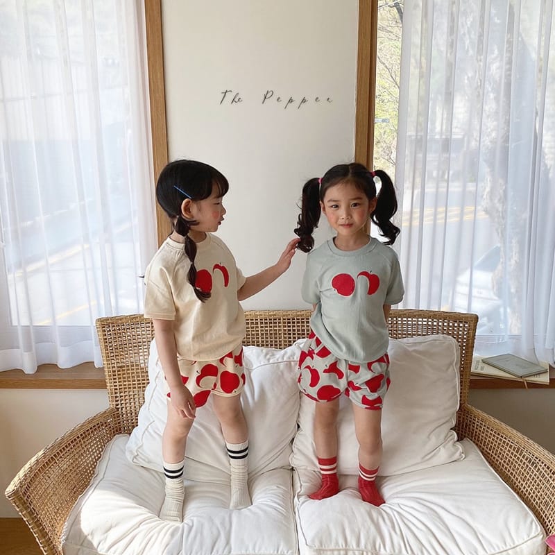 THE PEPPER - Korean Children Fashion - #Kfashion4kids - Apple Top Bottom Set - 3
