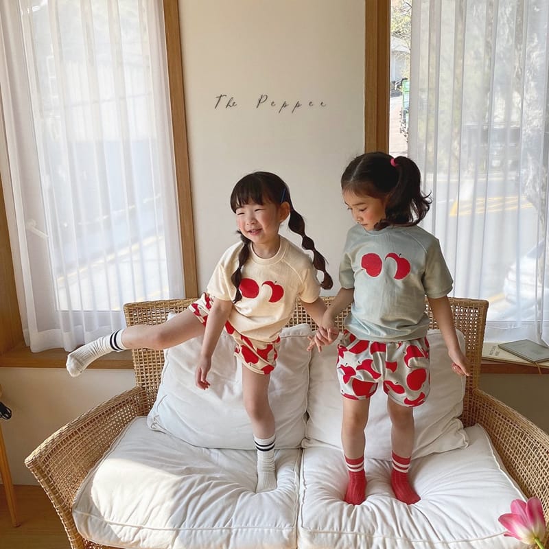 THE PEPPER - Korean Children Fashion - #Kfashion4kids - Apple Top Bottom Set - 6