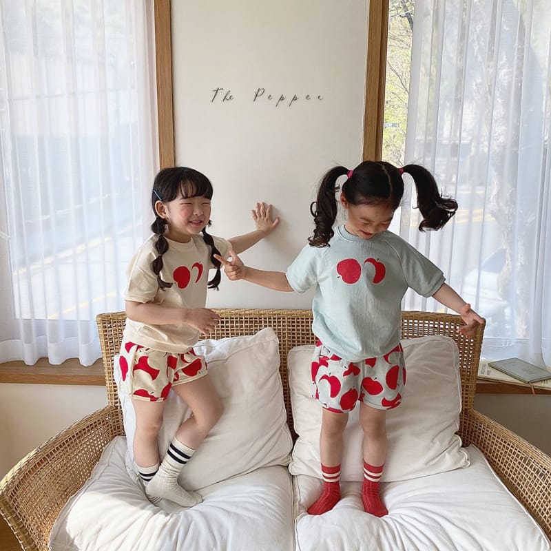 THE PEPPER - Korean Children Fashion - #Kfashion4kids - Apple Top Bottom Set - 7