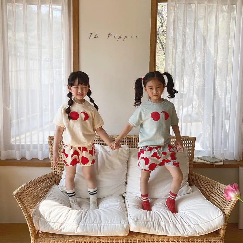 THE PEPPER - Korean Children Fashion - #Kfashion4kids - Apple Top Bottom Set - 8