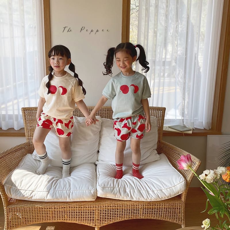 THE PEPPER - Korean Children Fashion - #Kfashion4kids - Apple Top Bottom Set - 9