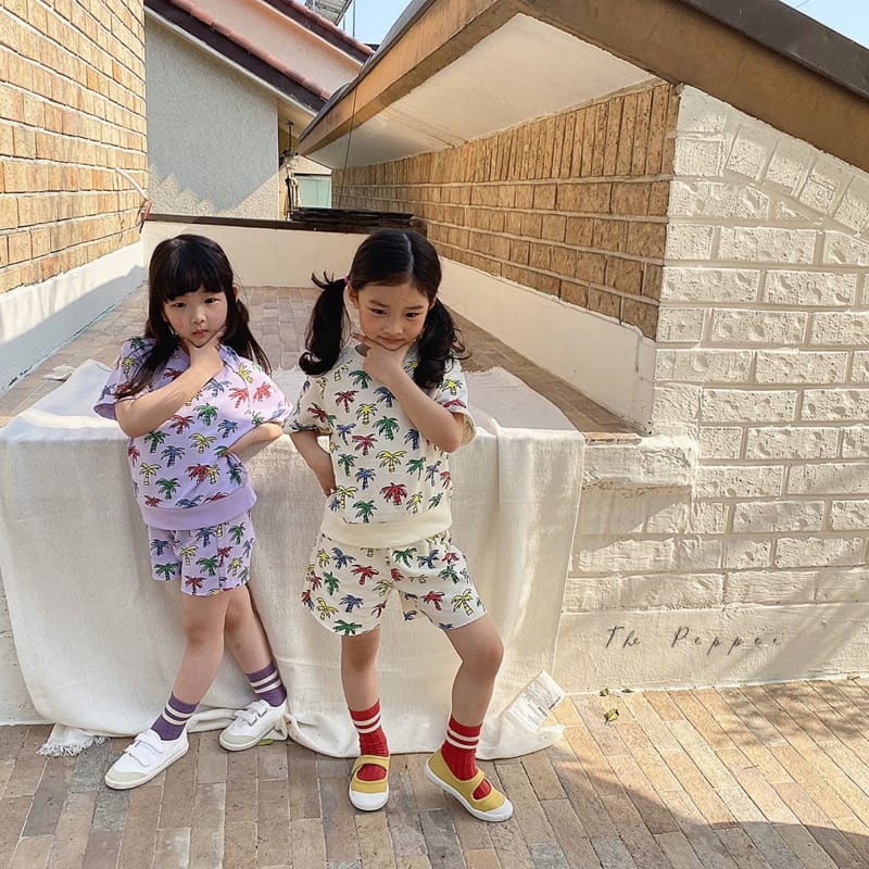THE PEPPER - Korean Children Fashion - #Kfashion4kids - Palm Top Bottom Set - 3
