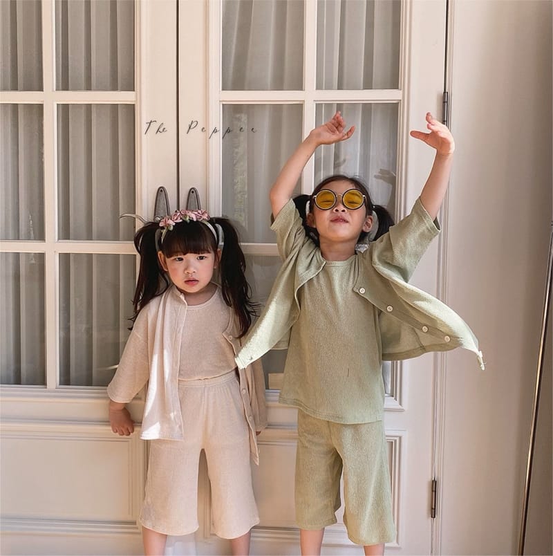 THE PEPPER - Korean Children Fashion - #Kfashion4kids - Knit Cardigan Sleeveless Shorts Set - 10