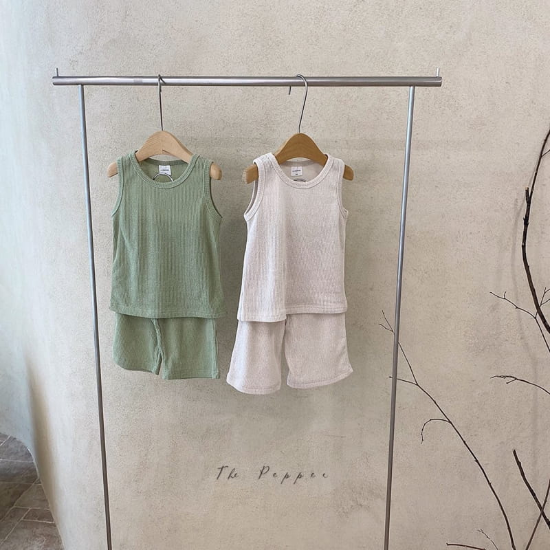 THE PEPPER - Korean Children Fashion - #Kfashion4kids - Knit Cardigan Sleeveless Shorts Set - 8
