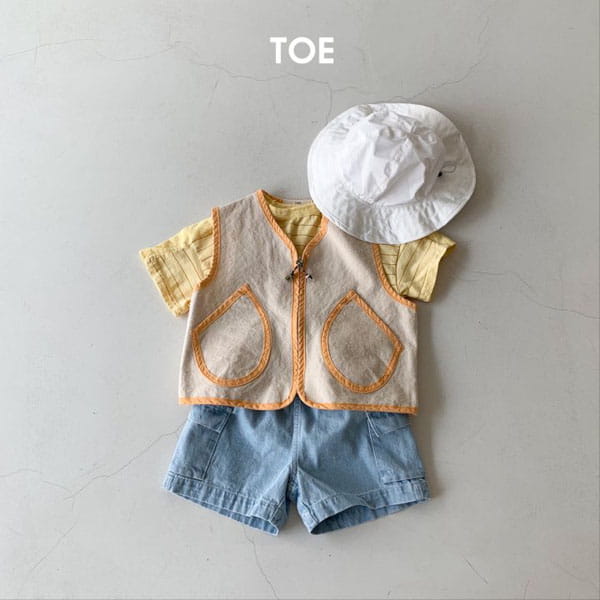 TOE - Korean Children Fashion - #Kfashion4kids - Canvas Denim Vest - 3