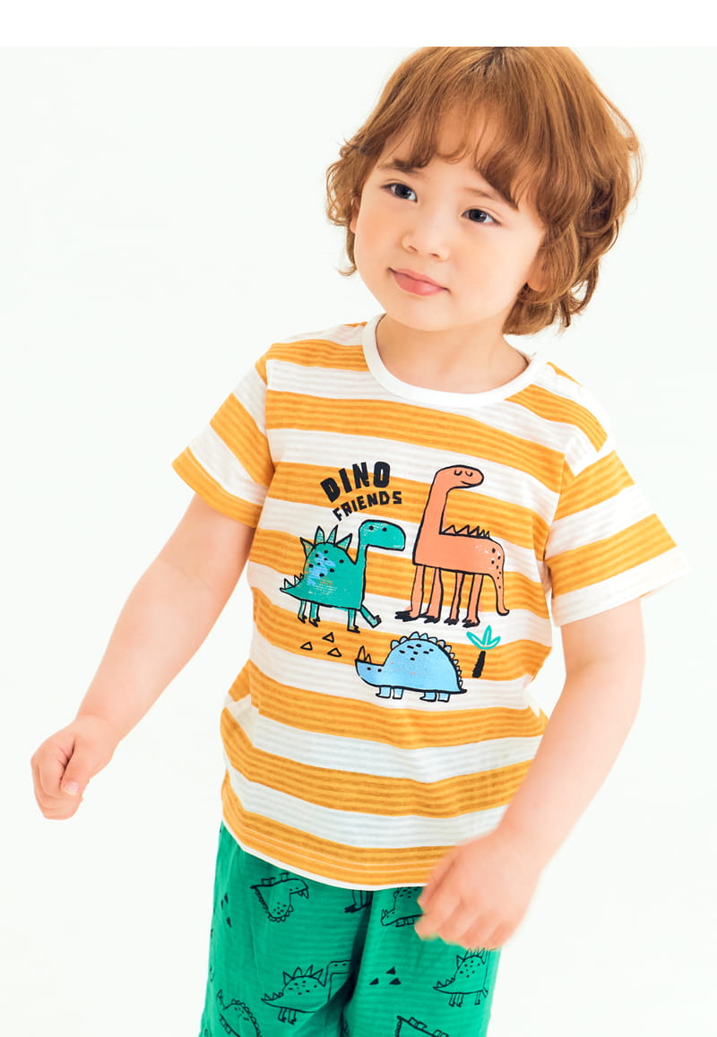 TTASOM - Korean Children Fashion - #Kfashion4kids - Stripes Dinasour Easywear - 2