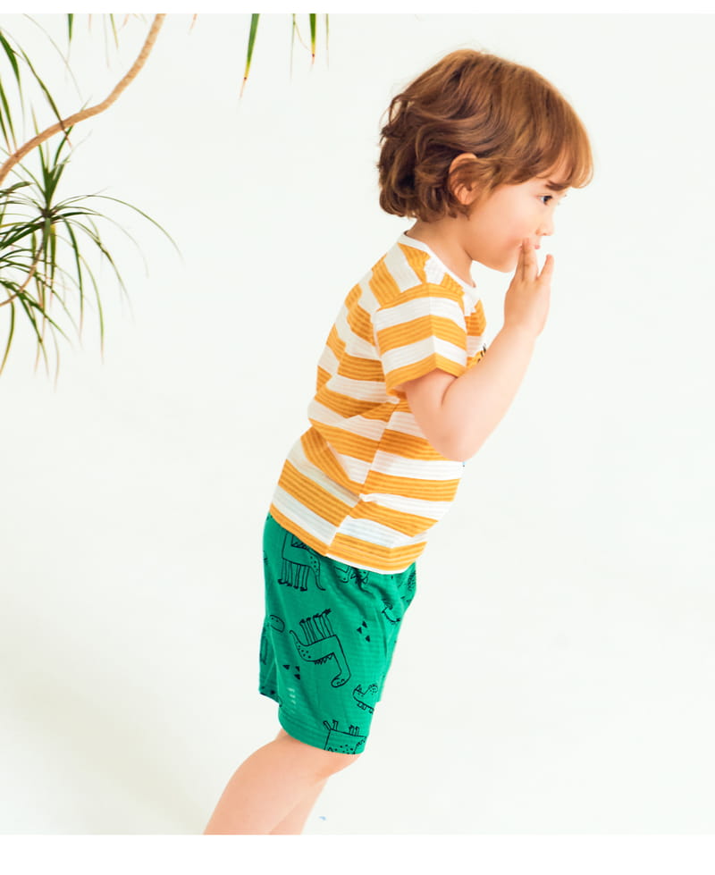 TTASOM - Korean Children Fashion - #Kfashion4kids - Stripes Dinasour Easywear - 4
