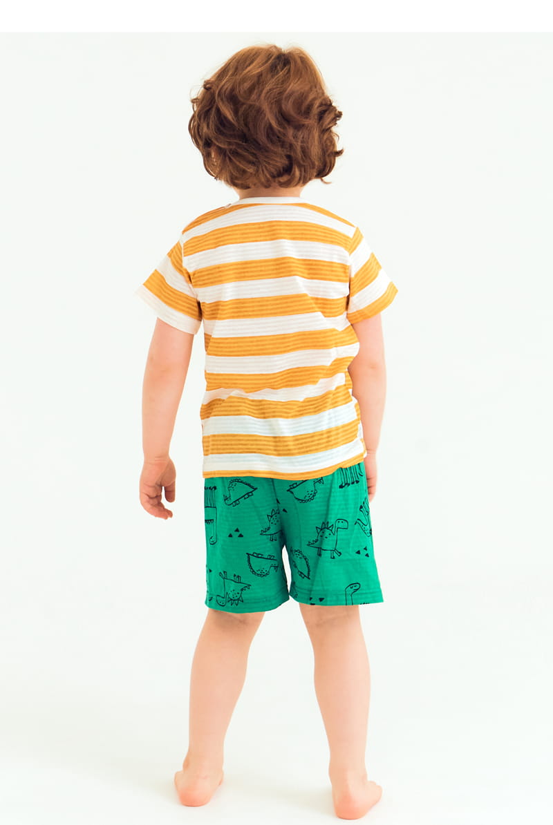 TTASOM - Korean Children Fashion - #Kfashion4kids - Stripes Dinasour Easywear - 5