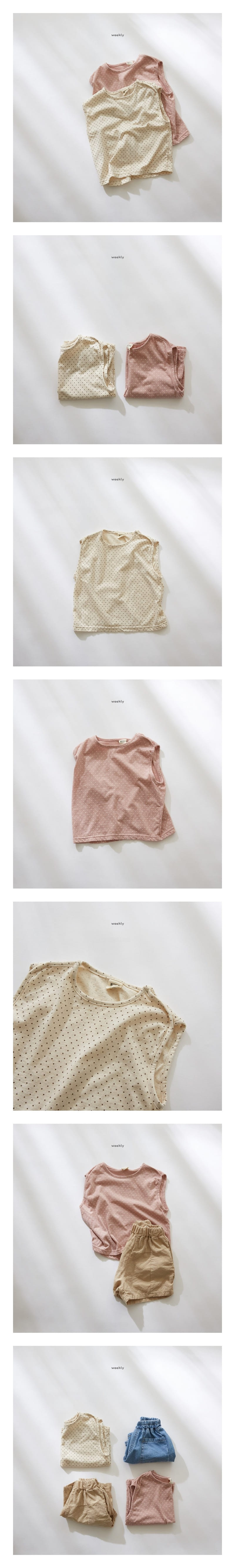 WEEKLY - Korean Children Fashion - #Kfashion4kids - Eco Small Dots Sleeveless Tee