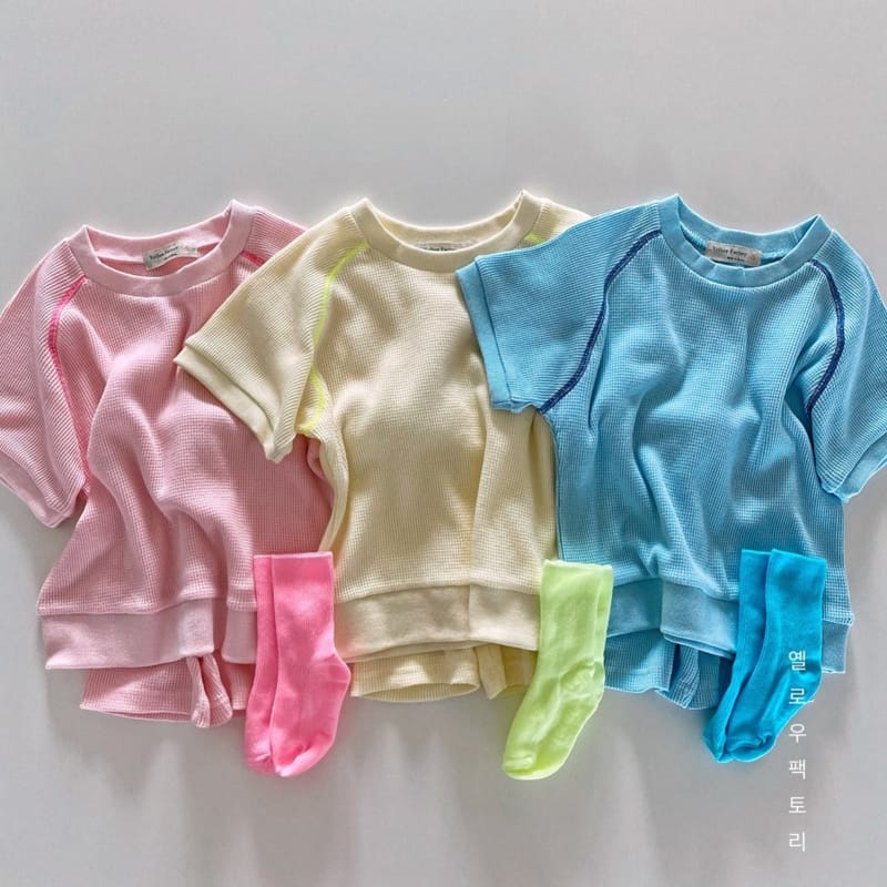 YELLOW FACTORY - Korean Children Fashion - #Kfashion4kids - Waffle Top Bottom Set