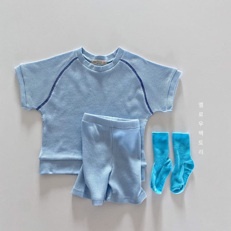 YELLOW FACTORY - Korean Children Fashion - #Kfashion4kids - Waffle Top Bottom Set - 4