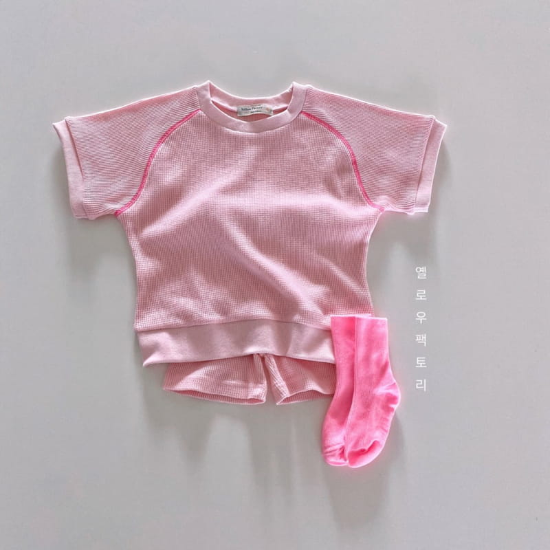 YELLOW FACTORY - Korean Children Fashion - #Kfashion4kids - Waffle Top Bottom Set - 5