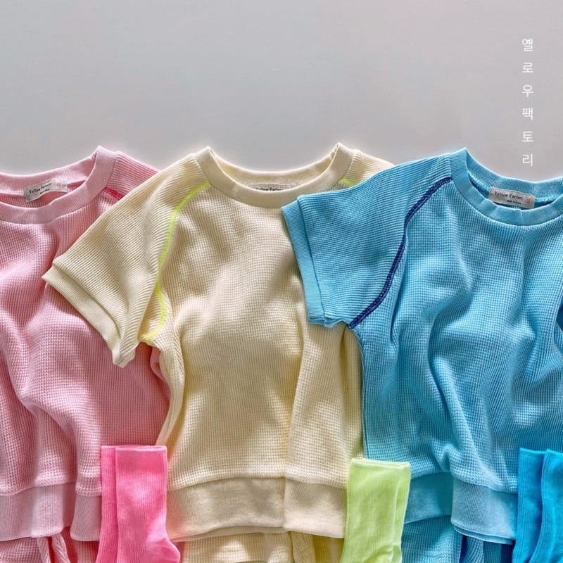 YELLOW FACTORY - Korean Children Fashion - #Kfashion4kids - Waffle Top Bottom Set - 6