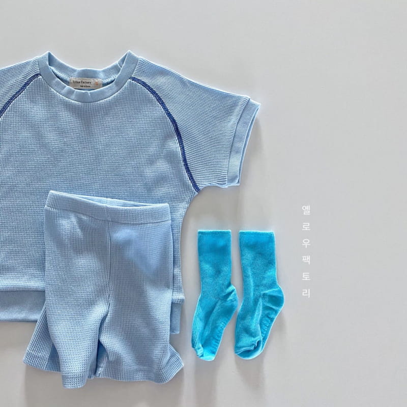 YELLOW FACTORY - Korean Children Fashion - #Kfashion4kids - Waffle Top Bottom Set - 8