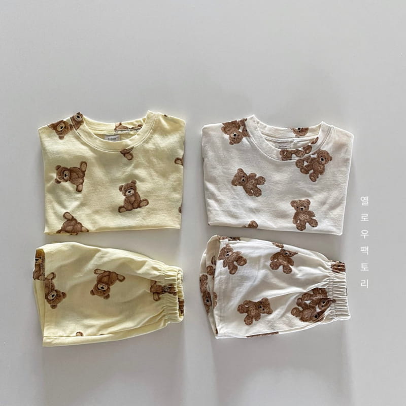 YELLOW FACTORY - Korean Children Fashion - #Kfashion4kids - One Bear Two Bear Top Bottom Set - 10