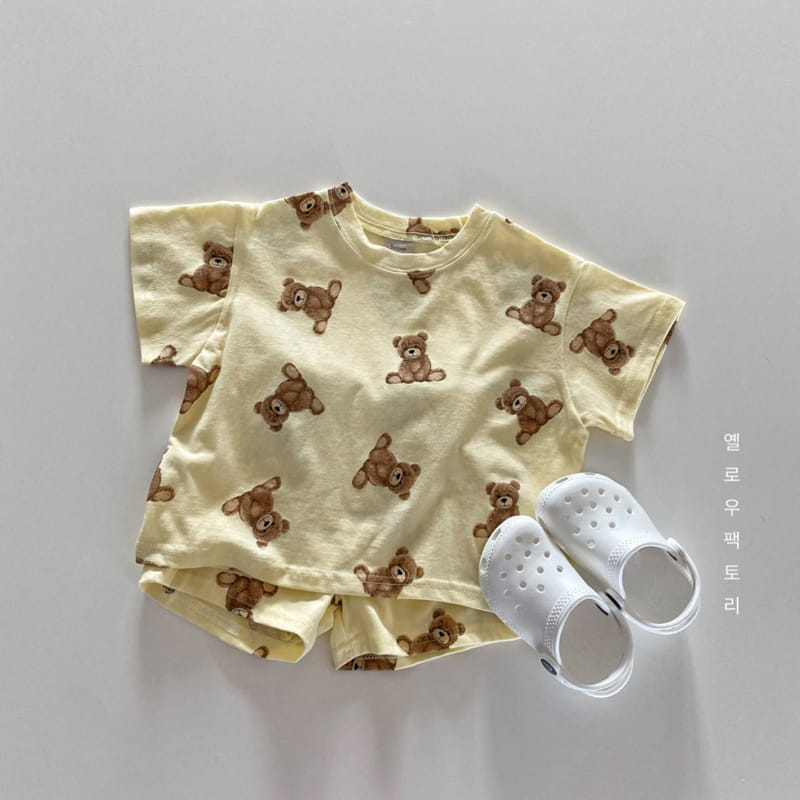 YELLOW FACTORY - Korean Children Fashion - #Kfashion4kids - One Bear Two Bear Top Bottom Set - 12