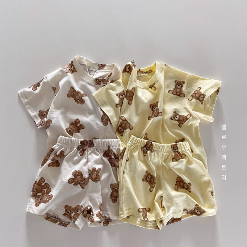 YELLOW FACTORY - Korean Children Fashion - #Kfashion4kids - One Bear Two Bear Top Bottom Set - 2