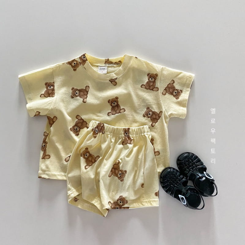 YELLOW FACTORY - Korean Children Fashion - #Kfashion4kids - One Bear Two Bear Top Bottom Set - 4