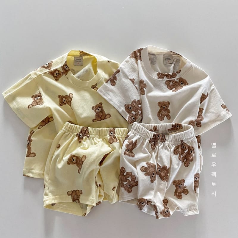 YELLOW FACTORY - Korean Children Fashion - #Kfashion4kids - One Bear Two Bear Top Bottom Set - 6