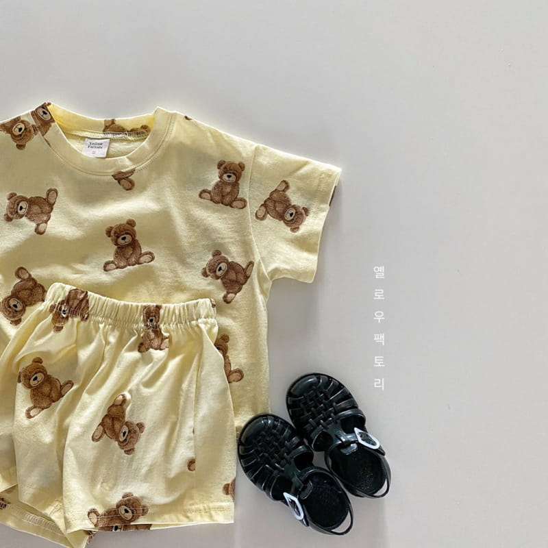 YELLOW FACTORY - Korean Children Fashion - #Kfashion4kids - One Bear Two Bear Top Bottom Set - 8