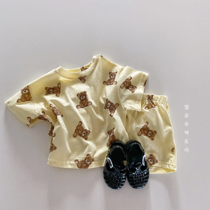YELLOW FACTORY - Korean Children Fashion - #Kfashion4kids - One Bear Two Bear Top Bottom Set - 9