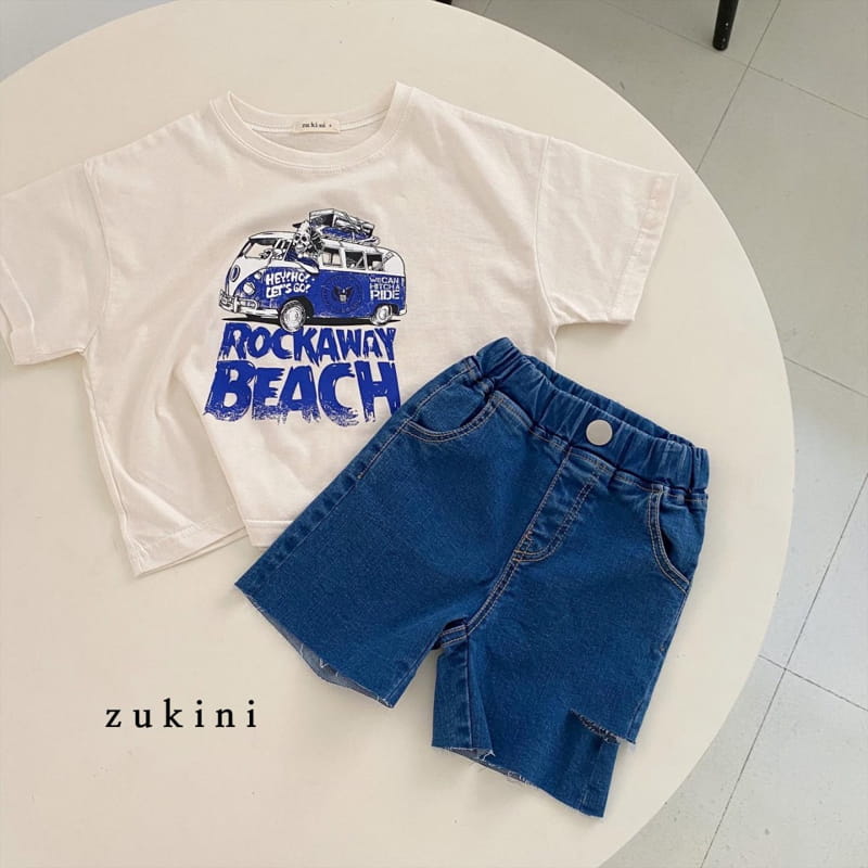 ZUKINI - Korean Children Fashion - #Kfashion4kids - Slit Denim Shorts - 12