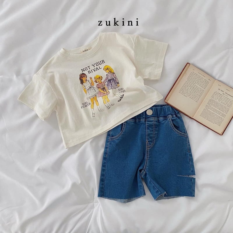 ZUKINI - Korean Children Fashion - #Kfashion4kids - Slit Denim Shorts - 4