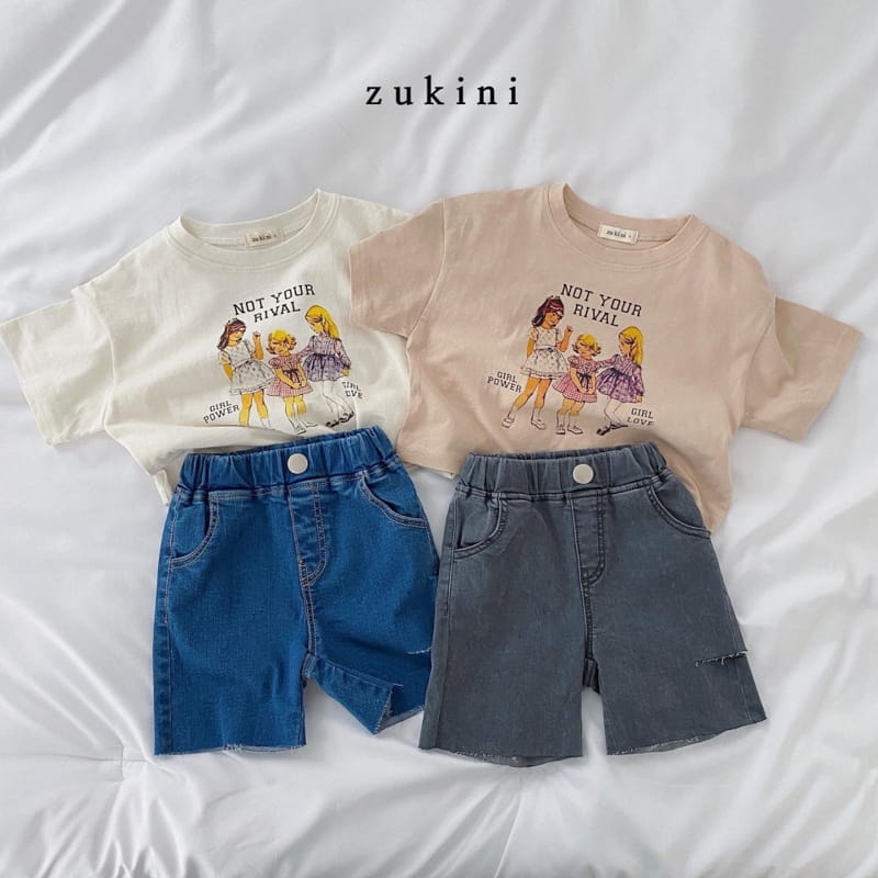 ZUKINI - Korean Children Fashion - #Kfashion4kids - Slit Denim Shorts - 5